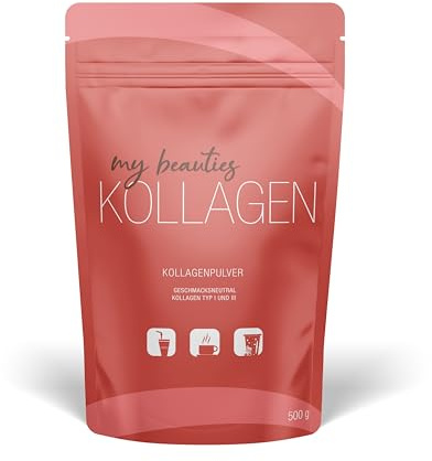 my beauties – Kollagen Pulver (500g) aus Kollagen-Hydrolysat – Kollagen Typ 1 und 3 – geschmacksneutrales Protein Pulver – bioaktiv & natürlich