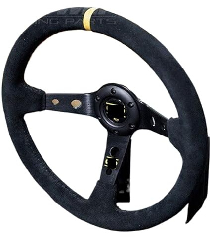 35,6 cm Drift Universal Rennlenkrad Auto Wildleder JDM Lenkrad Volantes für VW, Honda, Toyota, BMW, Nissan