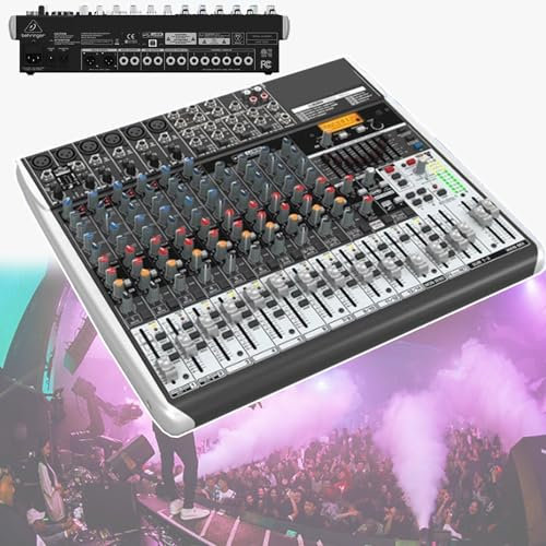 PLABNK Mezclador USB, Compatible con Instrumentos Musicales, Reverberación Digital/Fuente De Alimentación Fantasma De 48 V, con Perilla, para Espectáculos En El Escenario, Karaoke,A