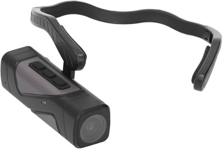 VBESTLIFE Caméra Vidéo Montée sur la Tête 4K, Caméscope Ultra HD 4K 30MP, Caméra Portable Vlog Mains Libres, Anti-secousse, Application WiFi, Grand Angle 120 °