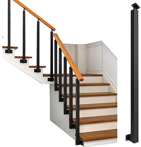 LQSYBHD Poteaux de Garde-corps D'escalier à Montage Latéral,Poteaux de Balustre D'intérieur Réglables à 270°,Garde-corps En Métal pour Grenier, Axes D'escalier Axes de G(Size:3.28ft/100cm,Color:1PACK)