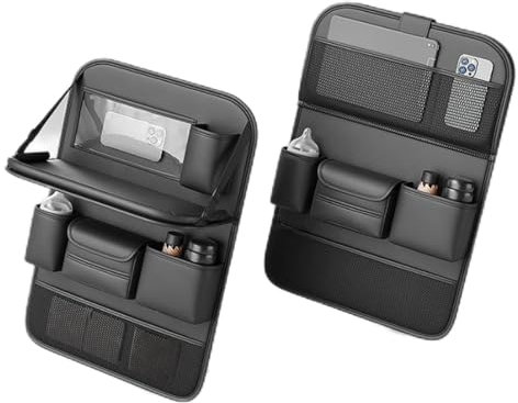 JKGBUK Rückenlehnenschutz Auto für Mercedes Benz S500 S580 S580e S600 S680 560e, Wasserdicht Autositz Organizer Multi Pocket Organisator Rücksitzschoner Autositz Schutz Rückseite,C