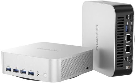 GEEKOM A8 Max Mini PC with AMD Ryzen 9 8945HS, Dual 2.5G LAN Mini Gaming PC with 32GB DDR5 2TB PCIe 4.0 NVMe SSD, Mini PC Windows 11 Pro/Wi-Fi 6E/BT 5.2/USB4/8K/SD Slot/VESA