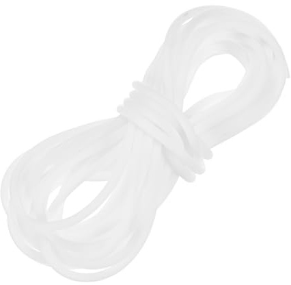 M METERXITY Cavo In Gomma Tubolare Cavo, 5,5 Iarde 3mm Filo Elasticizzato Con Foro Da 1,5mm Fili Elastici Cavi Parrucchiere Per Creazione Di Gioielli/DIY Artigianato [Bianco]