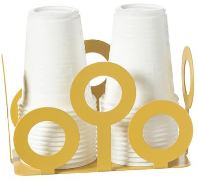 Arti & Mestieri Bollicine - Porta bicchieri di Design 100% Made in Italy - in Ferro, 16x8,5x10h cm (Ocra)