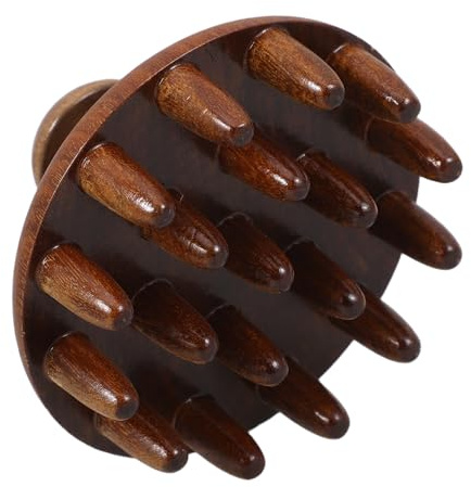 PACKOVE Holz Kopfhautmassagekamm mit Breiten Zinken Ergonomisch Multifunktional für Shampoo und Kopfhauttherapie Natürliche Haarmassage für Damen und Herren