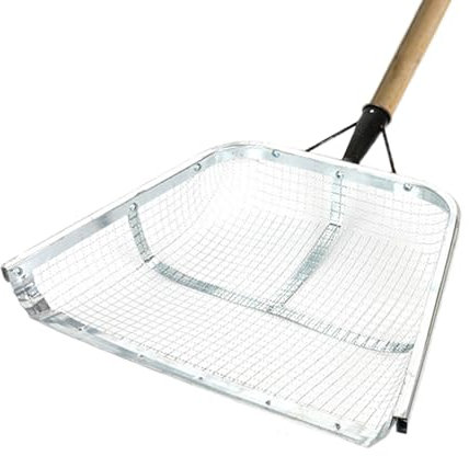 FmtwPhn Sandsieb Schaufel, Edelstahl Garten Bodensieb, Gartensieb Für Erde Easy Tragbares Ergonomisches Erntesieb, Gartensandsieb Mit Griffigem Griff, Feines Sieb Siebschaufel Bauernhofsieb Sieb Werk