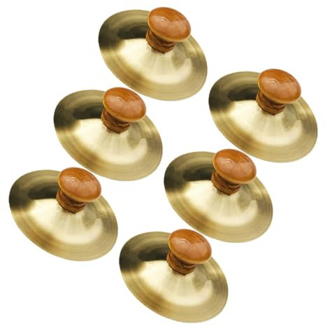 Didiseaon 6piezas Platillos De Dedo De Mini Platillos Danza del Vientre Instrumento De Percusión Pequeños De Mano Musicales