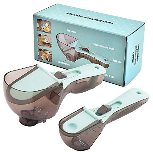Juego de cucharas medidoras ajustables, herramientas de cocina de plástico para hornear y cocinar (cuchara grande)