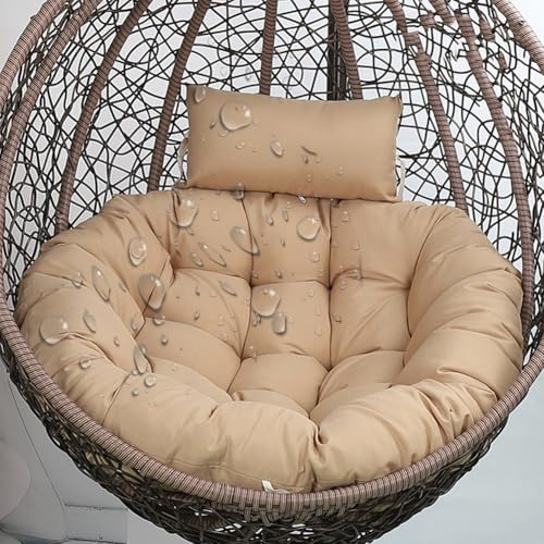Aocase Coussin Épais Imperméable pour Chaise Balançoire Œuf - Siège Suspendu Confortable avec Oreiller Intégré, Coussin Exterieur Oeuf Suspendu Rotin Durable Jardin/Patio/Intérieur,No03,100×100cm