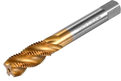 M METERXITY 1-Pack M14x1.5mm Metric Spiral Flute Thread Tap, HSS Titanium Coated Right Hand Threading Tap Screw for Drilling/Milling Machines/CNC Machine Tools, Tapping Tool