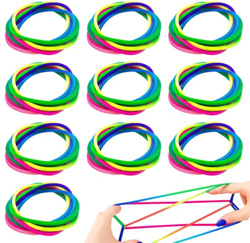 XLTXWD 10 PCS Cats Cradle String, Colorful Finger String Games Toy for Kids Teens and Adults, Creative Play at Home Classroom Activities Party Games Outdoor Entertainment