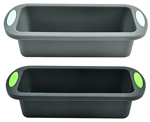 Asyduey Molde de Silicona para Hornear Pan, Pastel de Carne, Pasteles, Moldes Rectangulares Reutilizables Antiadherentes con Asas FáCiles de Agarrar.