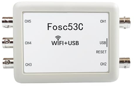 YVAAASIYC Osciloscopio USB Wi-Fi Fosc53C 1M con Entrada síncrona de 5 Canales, osciloscopio portátil automotriz for reparación eléctrica de Laboratorio