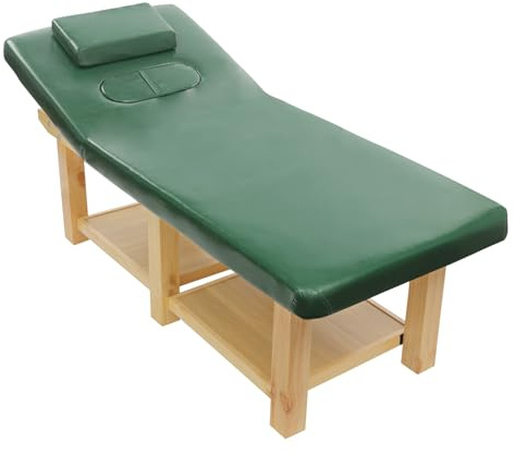Massagebett 190×80×62 cm Massageliege mit Kissen und Löcher, Massagebett mit Samt Tuch, Verstellbarer Rückenlehne(0-45°) Gesichtsbehandlungsbett Massivholz Spa-Bett, Max 300kg Belastbar, Grau