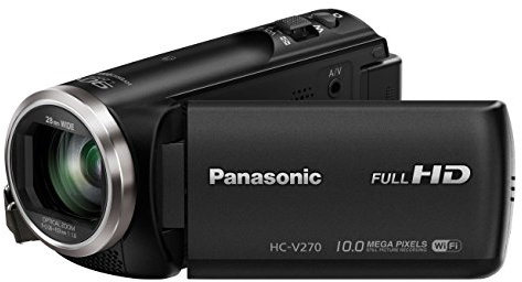 Panasonic HC-V270 Full HD 1080p Camcorder – 50x Optical Zoom, 5-Axis OIS+, Wi-Fi & NFC, Black (Renewed)