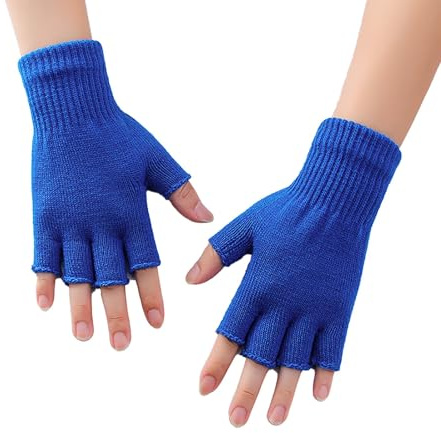 Generisch Handschuhe Damen Winter Warmer Fingerlose Handschuhe Damen Warme Strick Fingerhandschuhe mit Offenen Fingern Einfarbig Fingerlose