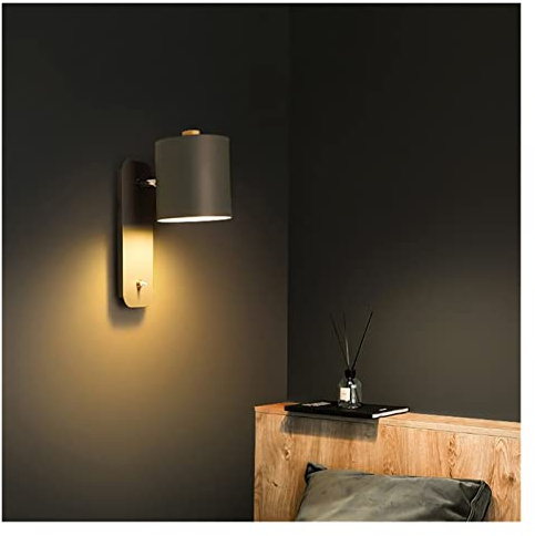 Nordic Wall Sconces - Stylish LED Indoor Lighting for Living Room & Bedroom, Black Fixture with Switch, Modern Corridor Lamps