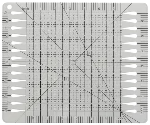Hemobllo Transparentes Quilting Lineal Quadratisch Multifunktionales Schneidelineal für Nähen Patchwork DIY Stoff Zuschnitt Präzises Schneiderlineal für Anfänger und Profis