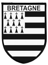 Ecusson Patch Drapeau Bretagne breton Tactique Imprime Bord Brode Auto-Agrippant