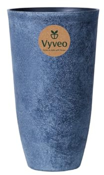 Vyveo - Blumentopf Tower - 31x52 - Dunkelgrau (Retro) - Blumentopf für den Innen- und Außeneinsatz - Übertopf - Pflanztopf - Pflanzgefäß