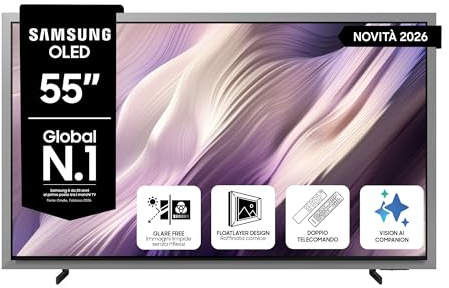Samsung Smart TV 55 QE55S99HAEXZT OLED 4K Glare Free, HDR 10+, Motion Xcelerator 165Hz, Dolby Atmos, Gaming Hub, G-Sync, Voice Control with AI(VAC), Alexa Built-in, PACCHETTO INTRATTENIMENTO, 2026
