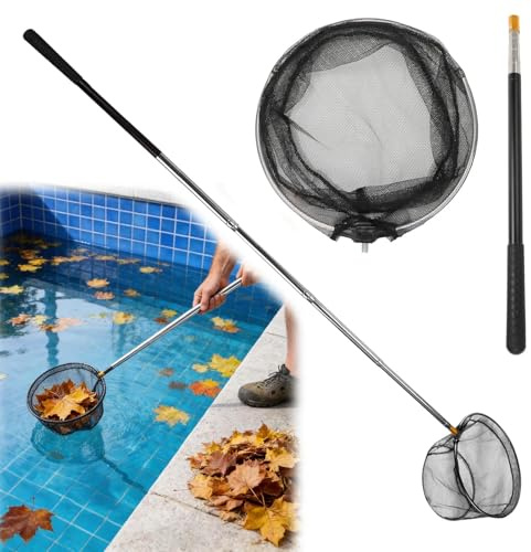 Ufdeoton Pool Kescher 173cm Teichkescher mit Teleskopstange Teich Kescher | Algenkescher Teich Kescher Pool Zubehör Poolkescher für Algen, Schwimmbad, Gartenteich Reinigung