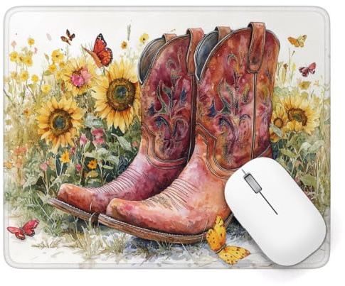 Alfombrilla Ratón 340 x 280 mm, Girasol Alfombrilla Ratón Gaming, A-195 | Pequeña Mouse Pad con Impermeable y Antideslizante, Mousepad Botas Mejora la Precisión y Velocidad, para PC Teclado Gamer