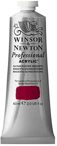 Winsor & Newton 2320545 Professional Acrylfarbe in Künstlerqualität, hohe Farbbrillanz & Deckkraft, Archivqualität, 60ml Tube - Quinacridone Magenta