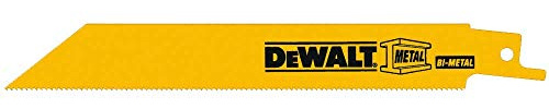 DeWALT DW4811B 6-Inch 18-TPI Straight Back Bi-Metal Reciprocating Saw Blade, 100-Pack