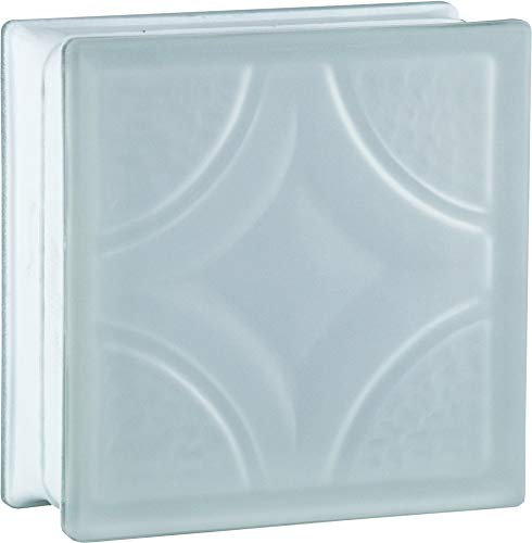 Fuchs Design BM Glasbausteine Rombo SUPER White zweiseitig satiniert, 19 x 19 x 8 cm - 6 Stück