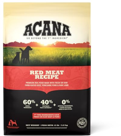 ACANA Grain Free Dry Dog Food Red Meat Recipe 13lb Bag