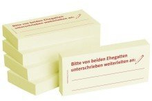 BIZSTIX® Business Haftnotizen Bitte von beiden Ehegatten unterschrieben weiterleiten an (5 Stk.)