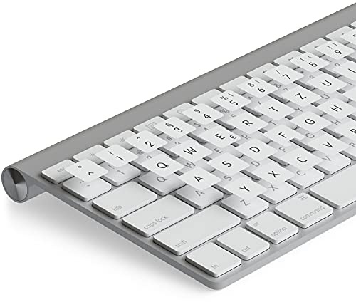 Lacerto® | 14x14mm Deutsche Tastaturaufkleber Aufkleber für iMac Tastaturen, mit mattem Schutzlaminat | Germany Stickers for iMAC Keyboard QWERTZ | Farbe: Weiß