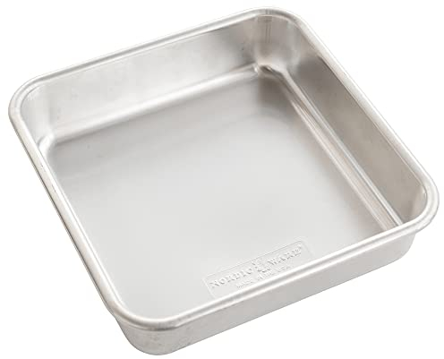 Nordic Ware Naturals Aluminum Commercial 8 x 8 Square Cake Pan, 8 by 8 inches, Silver (47500)
