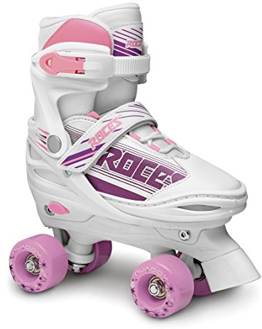 Roces Mädchen Rollschuhe Kinder Größenverstellbar Quaddy. Girl, Weiß-Purple, 38-41, 550078-001