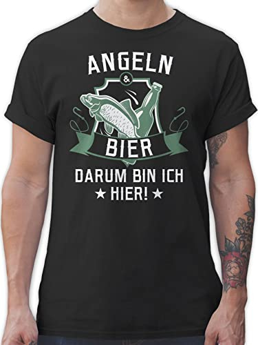 T-Shirt Herren - Angler Geschenke & Angeln Zubehör - Komm her Fischi - XXL - Schwarz - fischen-t-Shirt Oberteil mit Spruch sprüche Fisch Shirt angelbekleidung spruchshirts sprueche Fische