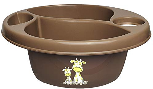 alles-meine.de GmbH Waschschüssel/Kinderwaschbecken - braun - Dunkelbraun Tiere - Giraffe Bieco - 3 Kammern - Baby - Putzeimer - Windeln Wickelschüssel - Windel Babywindel ..