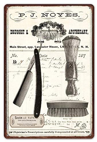 Anjoes, targa in metallo, 20,3 x 30,5 cm, decorazione da parete per bagno, barbiere, negozio, salone, stile vintage, decorazione da parete, bar, caffetteria, decorazione per la casa