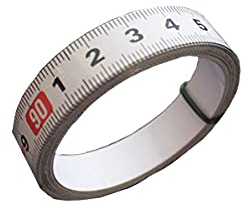 Selbstklebendes Nylon-Maßband, 13 mm breit, weiß, metrische Skala, Gehrungsband, Maßstabslineal (links nach rechts), 4 m Länge, 1 Stück