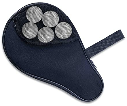 VISEMAN Bordtennis racketskydd, pingisong paddelfodral, bärbar vattentät bordtennis fladdermusväska för att rymma 2 paddlar 5 bollar, Svart, One Size, Bordtennisväskor