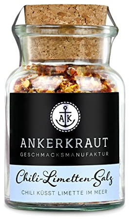Ankerkraut Chili-Limetten-Salz, 70g im Korkenglas, Speise-Salz Mischung für Steak Fisch Salat Asia Gerichte, Allrounder mit Geschmack und Qualität