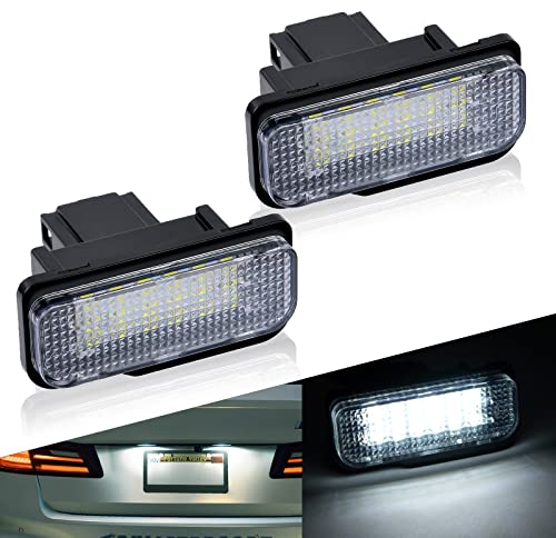 URAQT LED Lizenz Kennzeichenbeleuchtung, 2 Stücke 6500 K Kennzeichenleuchte 400Lm Heckleuchte Weiß Kennzeichen 12V Eingebauter Canbus Kompatibel mit Benz