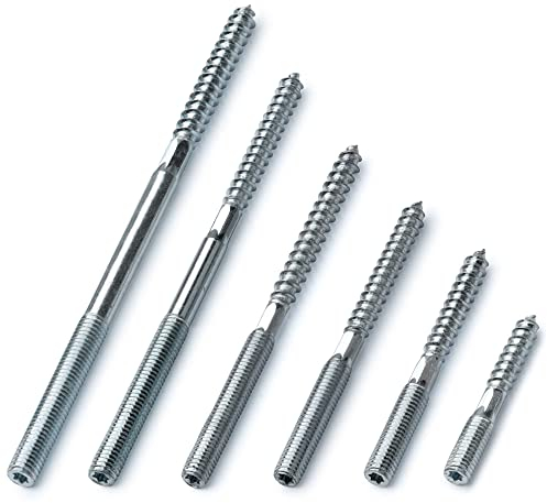 STRÜBER Stockschrauben Torx (8,0x250mm – 10 Stück) Schraubstifte Gewindestifte Stahl verzinkt TX-25 Doppelgewindeschrauben Rohrschellen Befestigungsmaterial