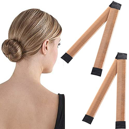 2Pcs Hair Bun Maker Bun Makers for Hair,Hair Donut Maker,French Twist Bun Shaper Hairstyles Accessories for Women Girls Ballet Dancer,Coffee