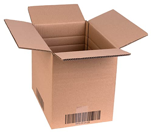 smiley pack 40 Stück Faltkartons 350 x 240 x 290 mm zweiwellig braun | Mit Höhenriller aus Wellpappe – Versandkarton, Verpackungskarton, Versandbox für Pakete