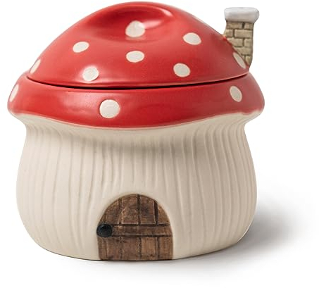 RESVUGA Cuenco de sopa de cebolla francesa con tapa, ramequín, divertido cuenco novedoso estilo casa de hongos, pasteles de lava, crema brulee, olla de huevos. Con rejillas de ventilación de