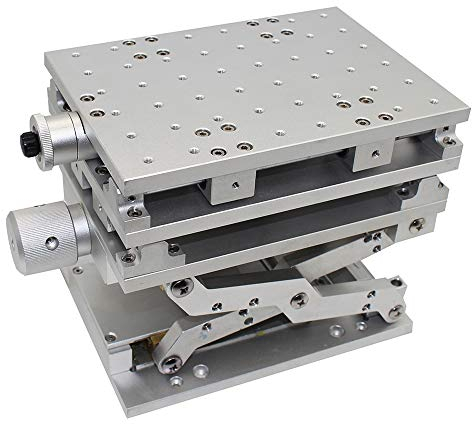 Jieotwice Banco de Trabajo 3D Portátil, Máquina de Grabado de Marcado Láser, Mesa Móvil de 3 Ejes, Experimento Óptico, Mesa XYZ Axis(A 210x150x150MM)