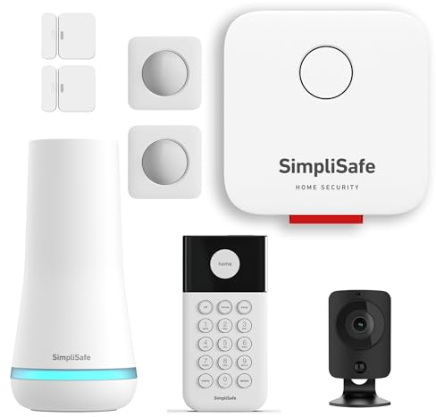 SimpliSafe Home Security System | 8 Piece Home Alarm System with Entry & Motion Sensors, Bellbox & HD Indoor Security Camera - Optional Professional Monitoring - Compatible with Alexa