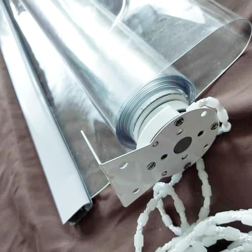 Tenda a Rullo Trasparente per Esterni,Plastica in Pvc Tapparella Avvolgibile,Tenda Antipioggia Isolamento Termico Antipolvere,per Giardini,Balconi,Bagno,Ufficio,Larghezza x Altezza (180x120cm)
